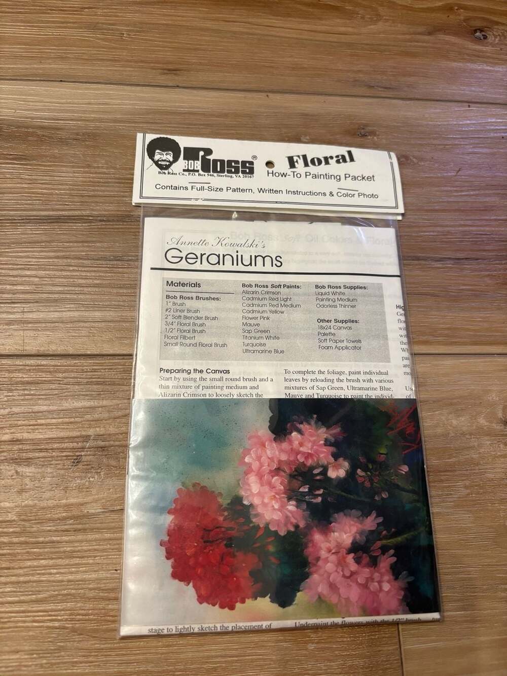 Bob Ross Floral How-To Painting Packet - Geraniums